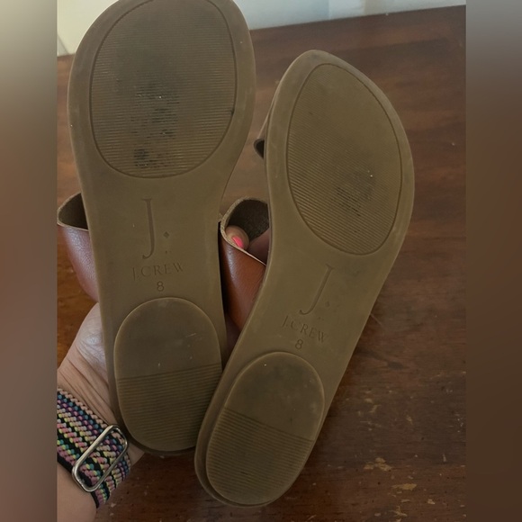 J. Crew Brown Leather Sandals Minimalist Design size 8 - Picture 4 of 7
